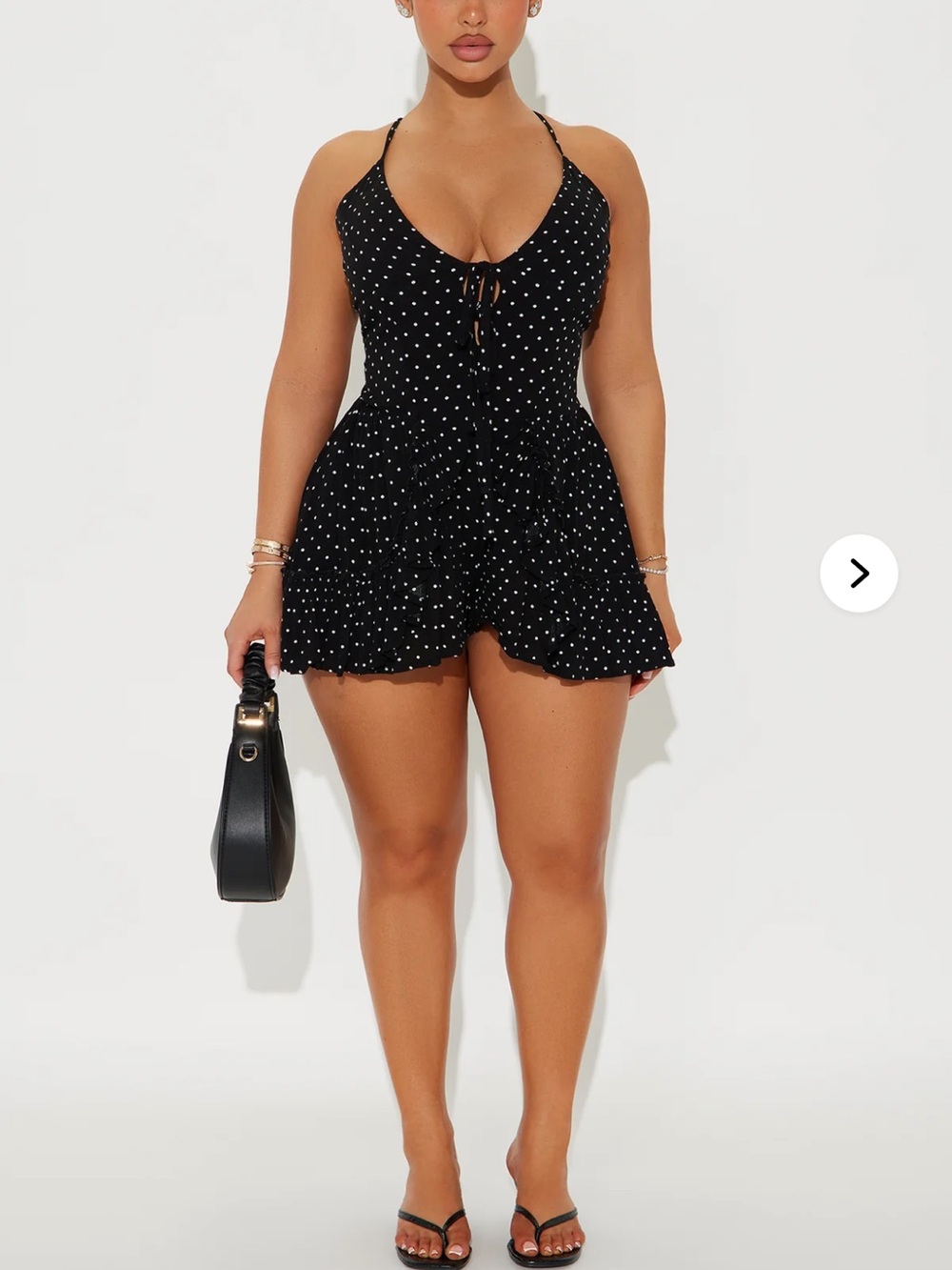 Black Polka Dot Kids One-Piece Romper